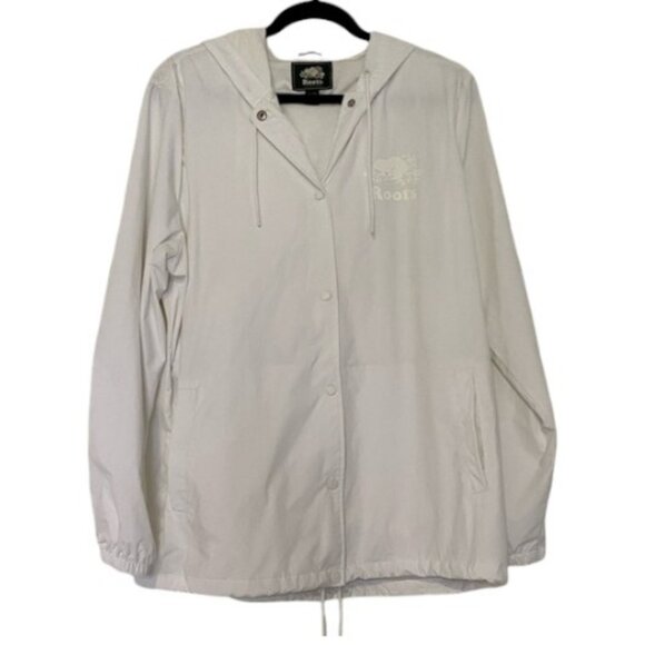 Roots white lined hooded outdoor rain coat/jacket size XL - Picture 4 of 9